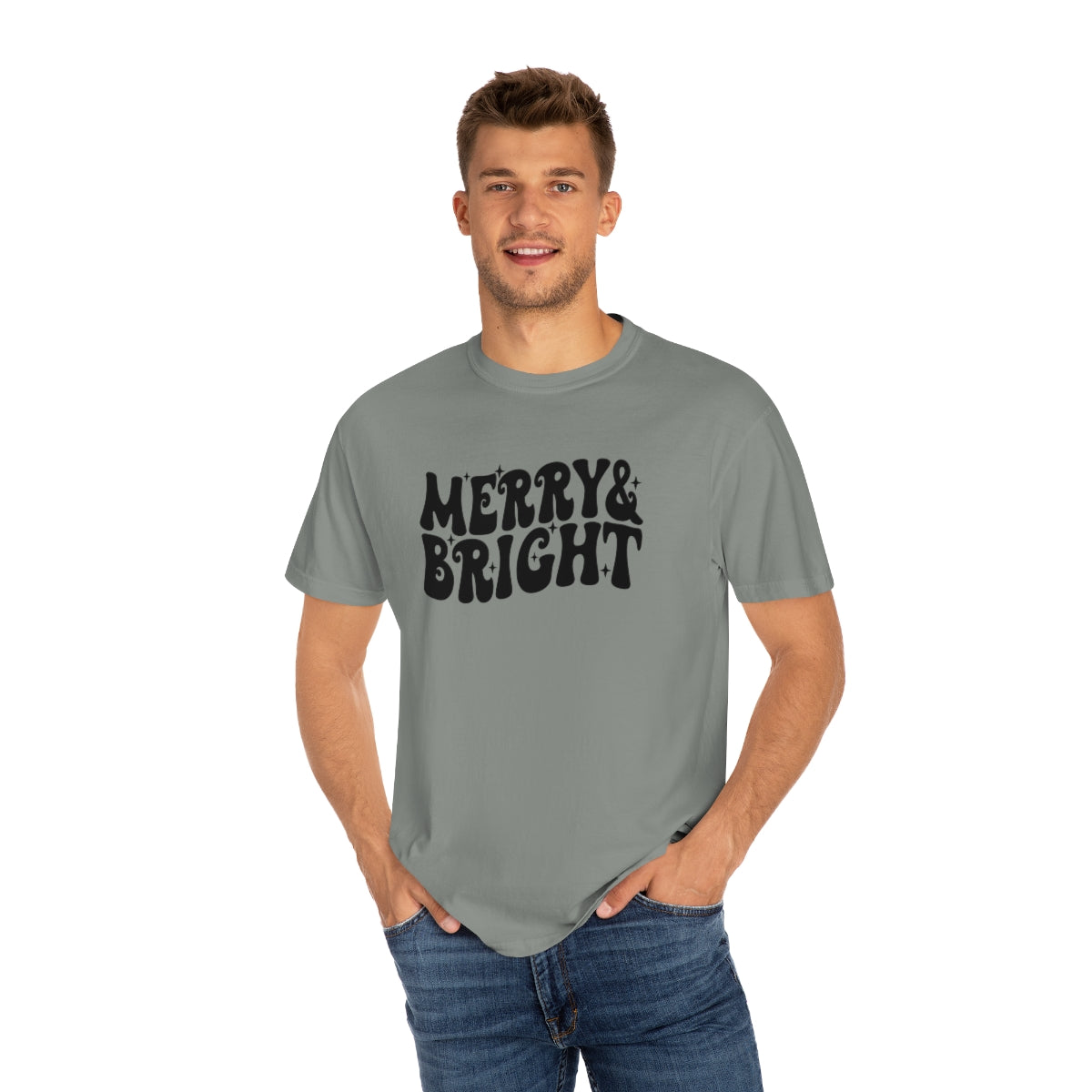Merry & Bright Groovy Retro Christmas T-Shirt