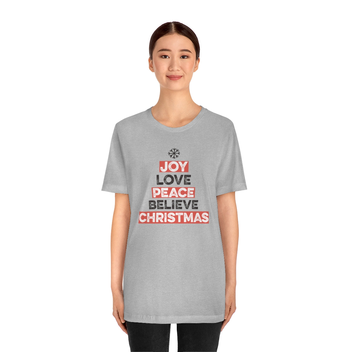 Joy Peace Believe Christmas Xmas Holiday Tshirt