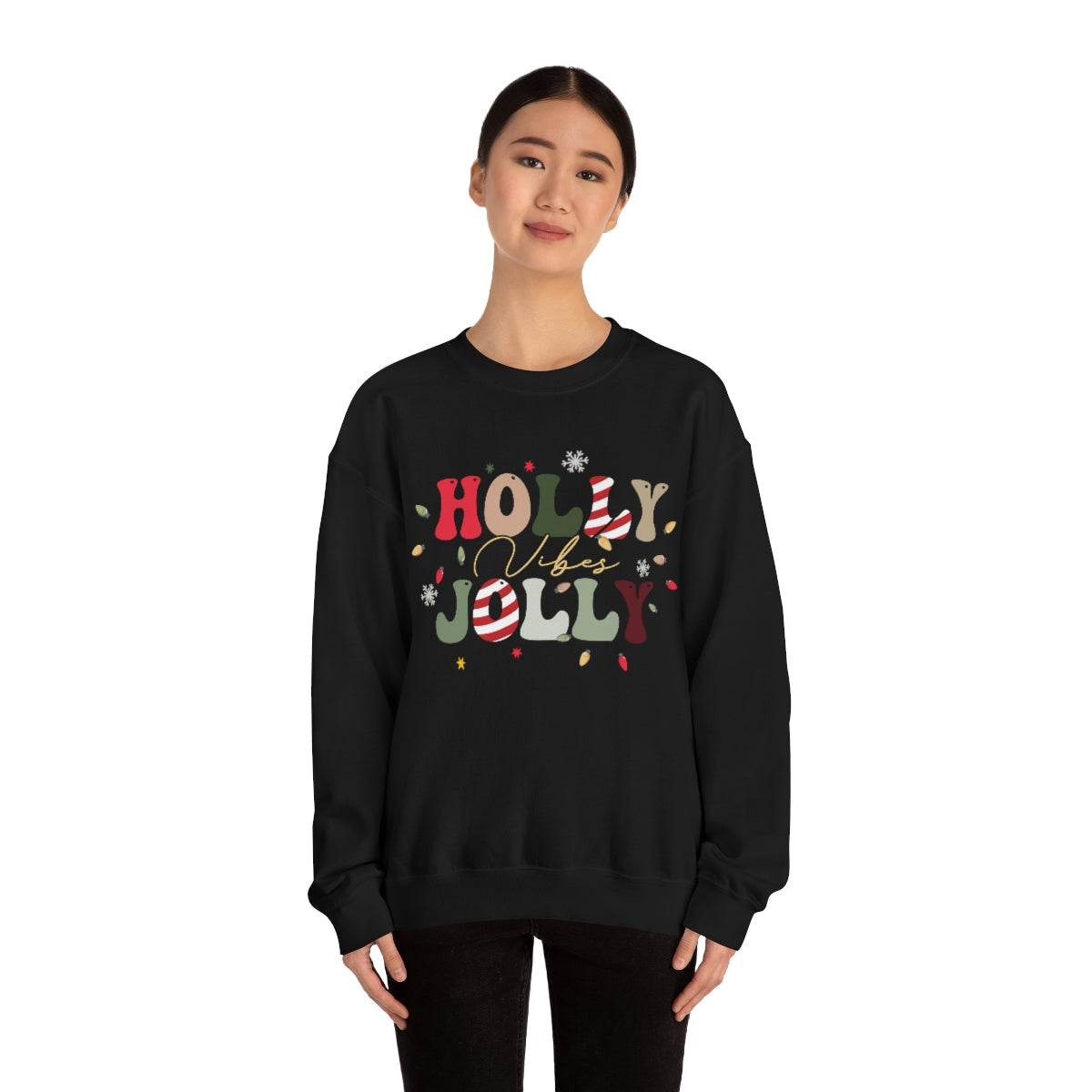 Holly Jolly Vibes with Lights Christmas Sweatshirt