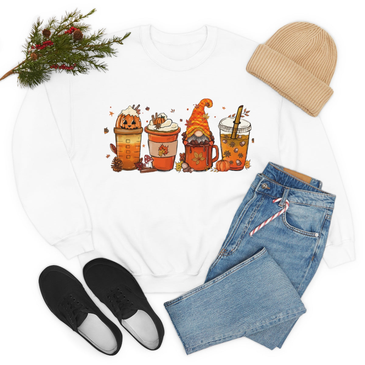 Pumpkin Spice, Coffee Sweatshirt, Fall Coffee Shirt on Unisex Heavy Blend™ Crewneck Sweatshirt