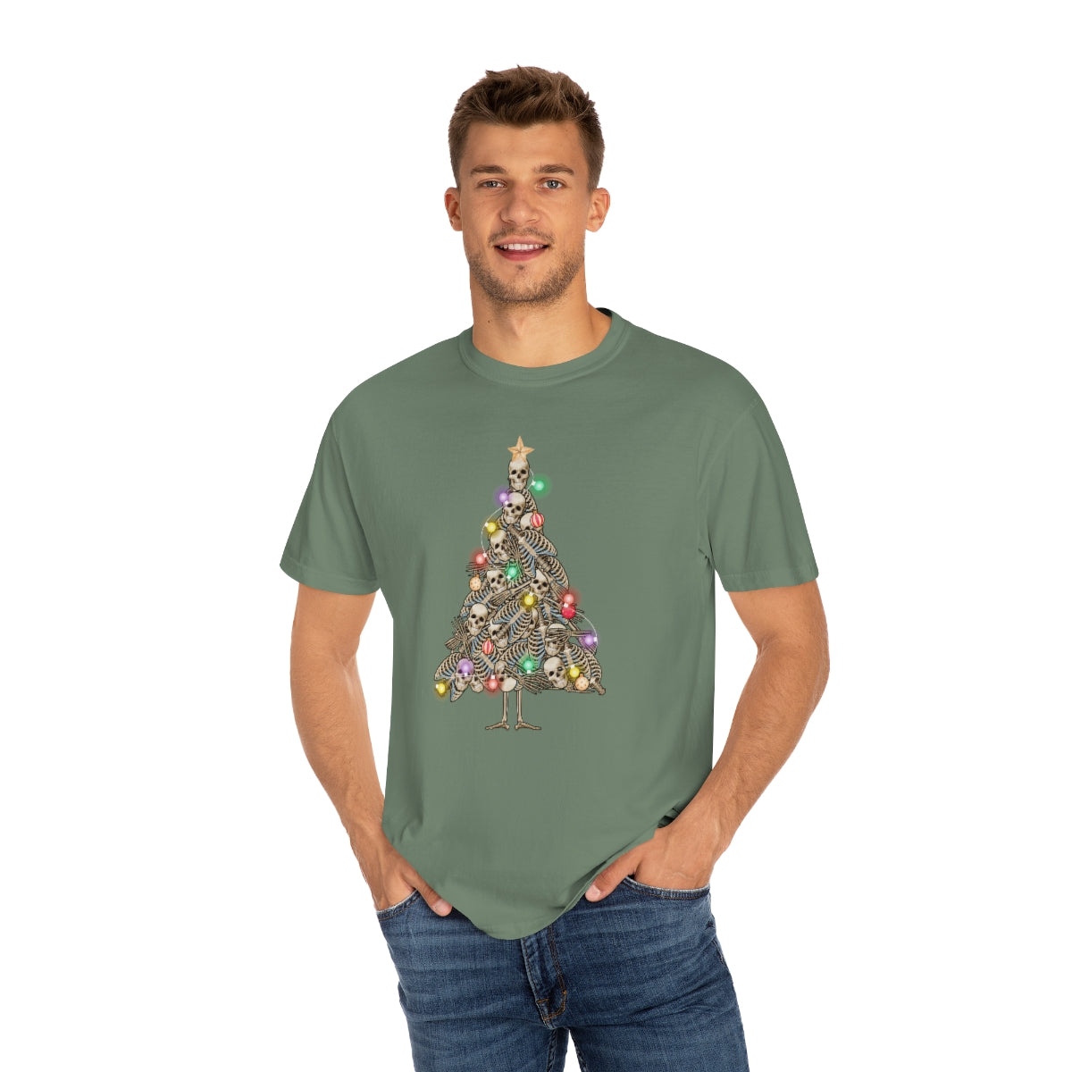 Skeleton Christmas Tree Holiday Tshirt