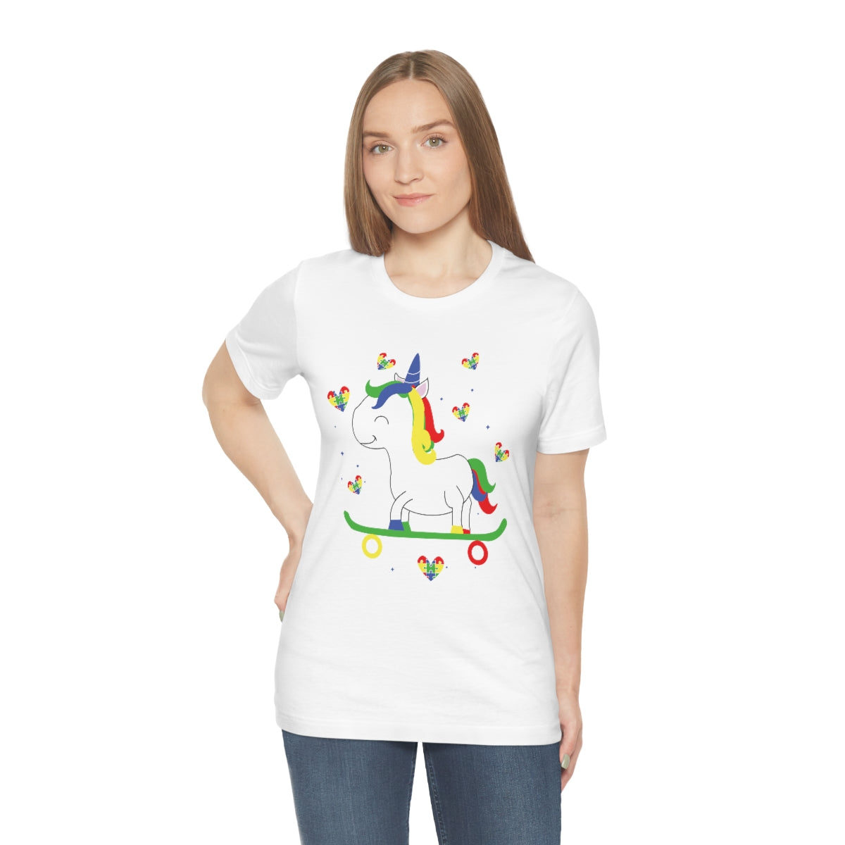 Cute Skateboarding Unicorn Autism Awareness Tshirt