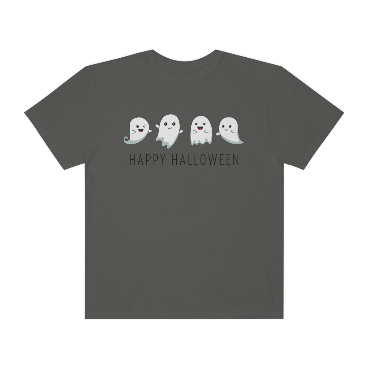 Happy Halloween Cute Ghost Tshirt Design on Unisex Garment-Dyed T-shirt