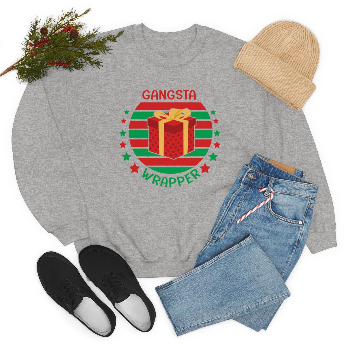 Gangsta Wrapper Cute Funny Christmas Sweatshirt