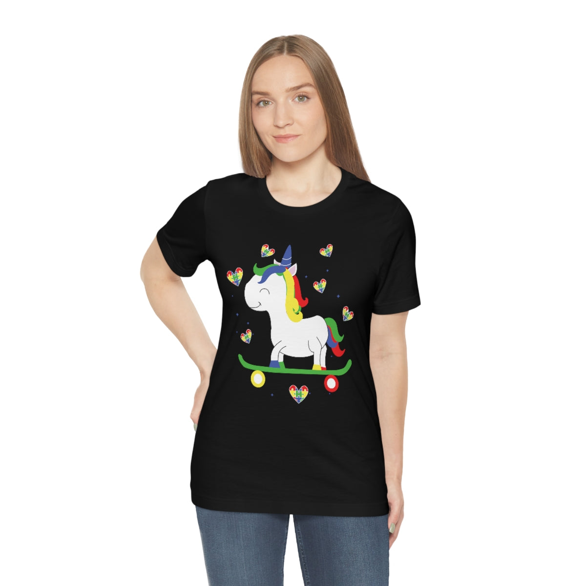 Cute Skateboarding Unicorn Autism Awareness Tshirt