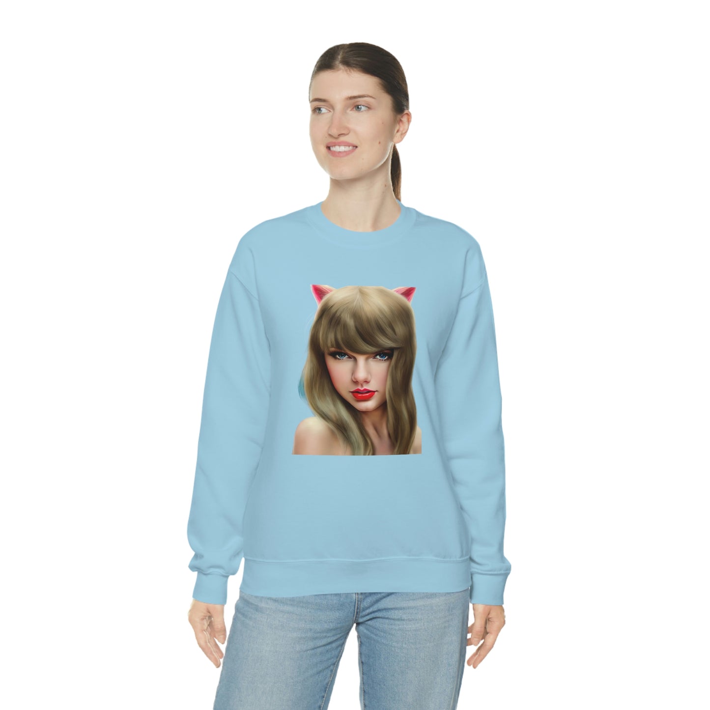 Taylor Swift Cat Ears T Swift Taylor Swift Merch Fan Swifty Gift Crewneck Sweatshirt