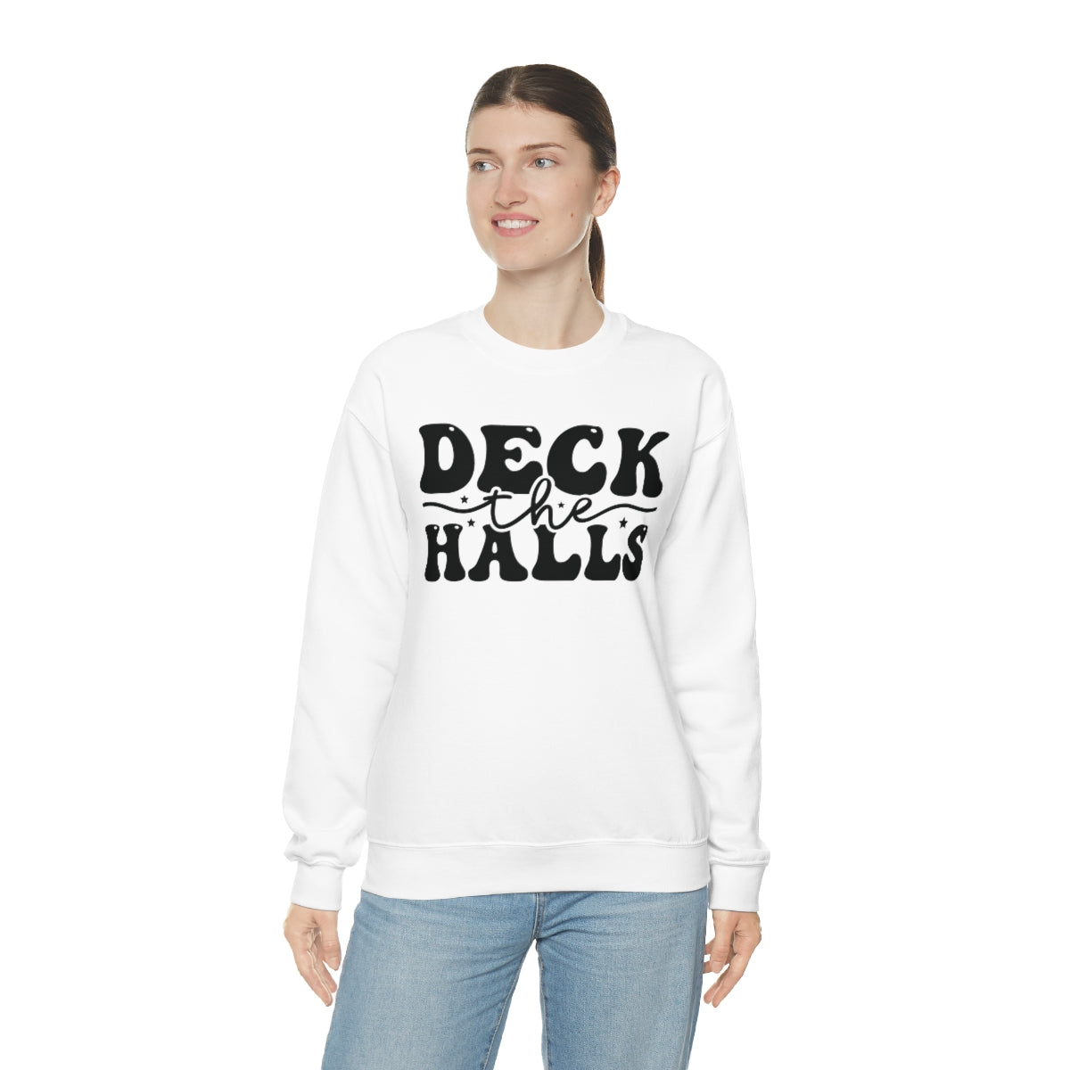 Deck the Halls Retro Lettering Christmas Sweatshirt