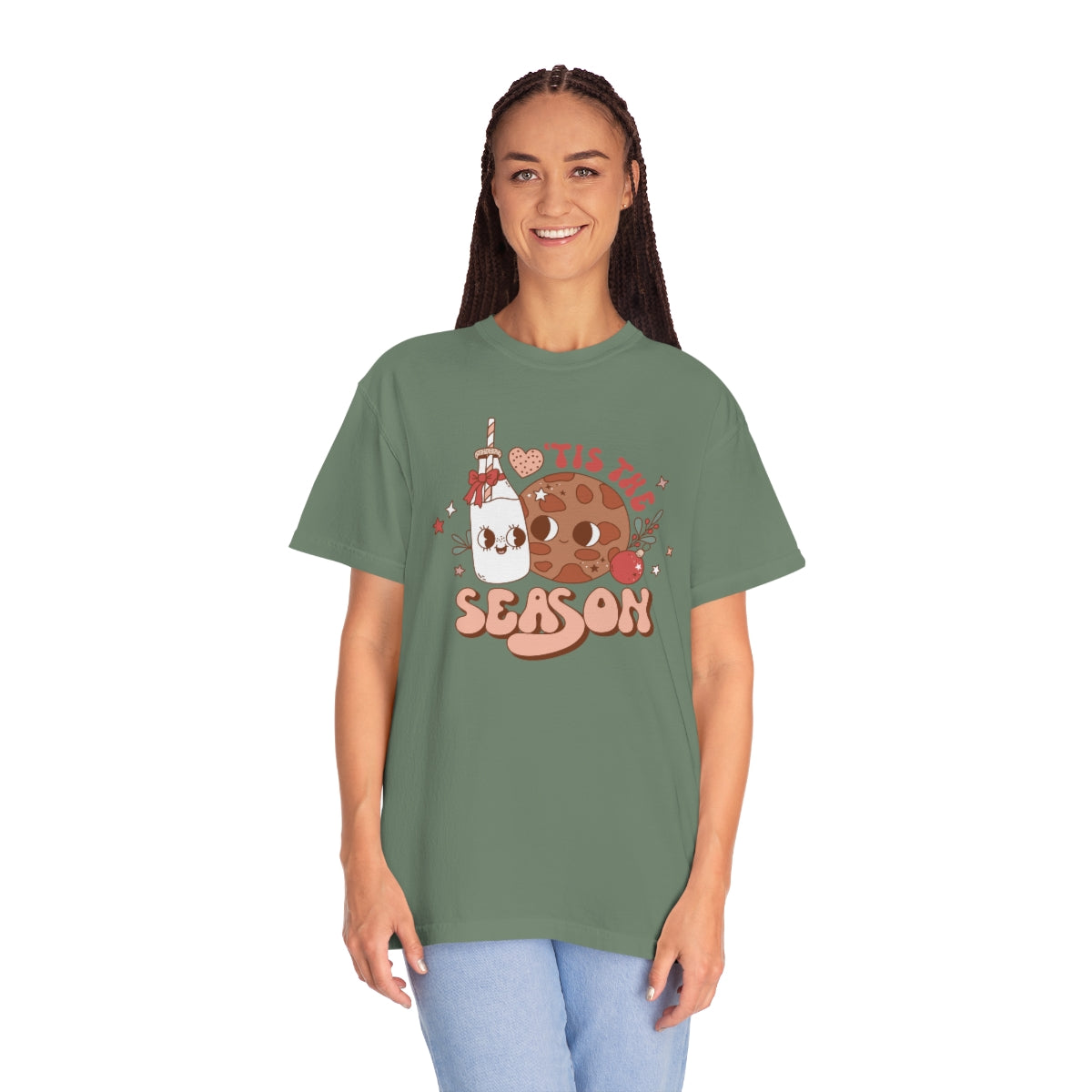 'Tis the Season Milk & Cookies Retro Vintage Christmas TeeShirt