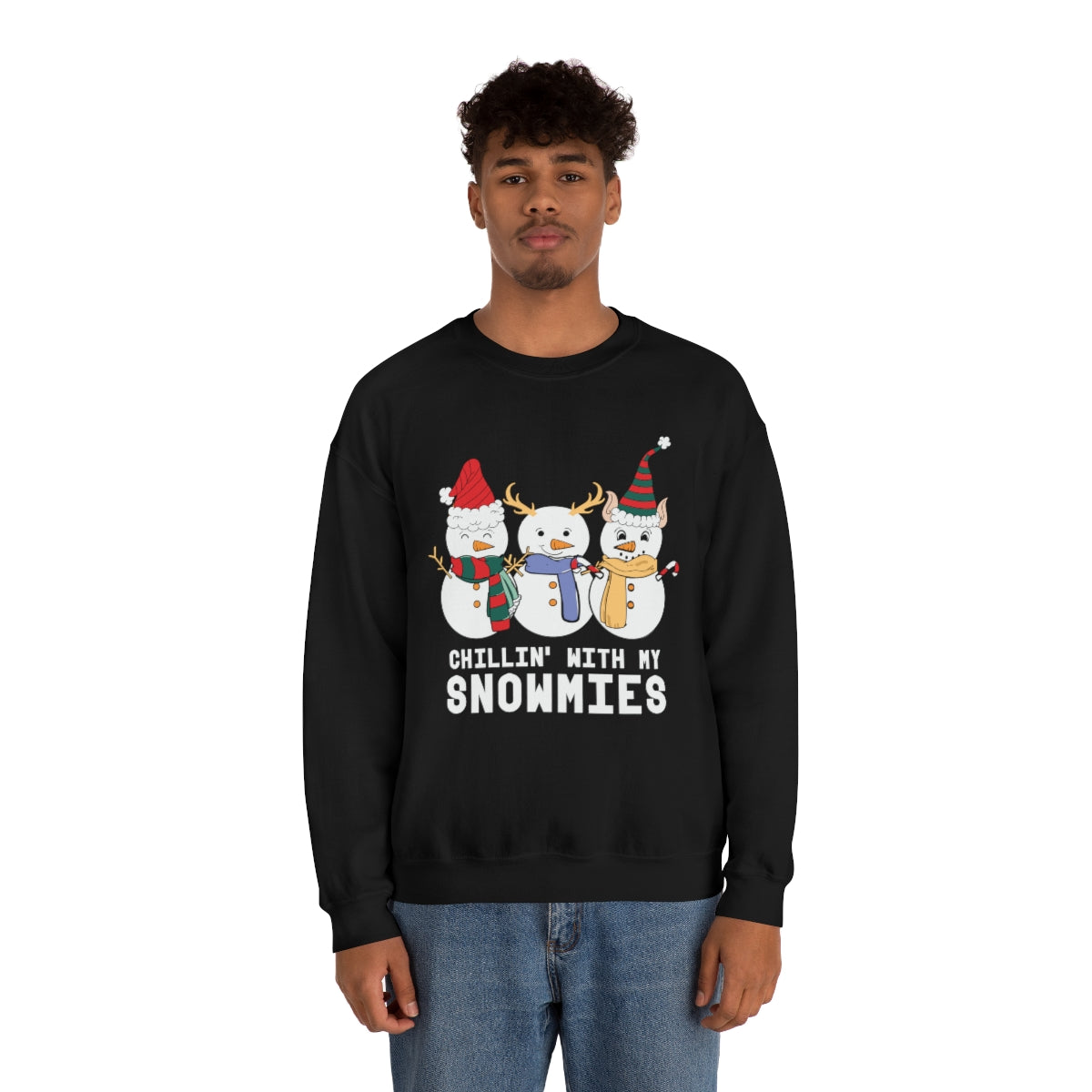 Chillin With My Snowmies Cute Snowman Christmas Sweatshirt