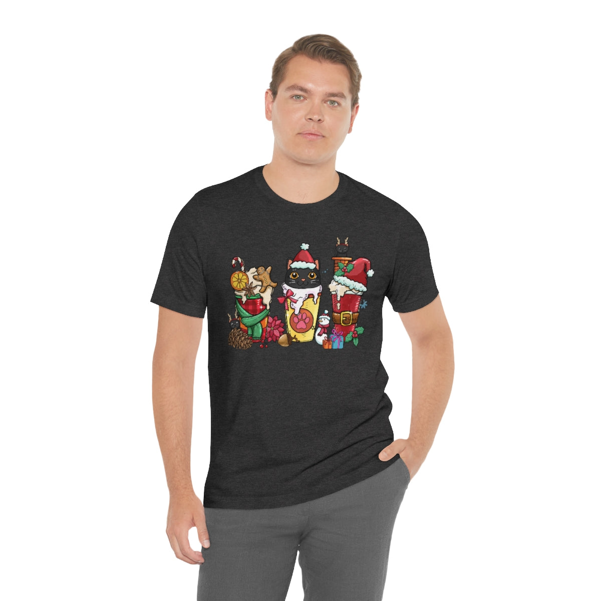 Black Cat Christmas Coffee Xmas Tshirt