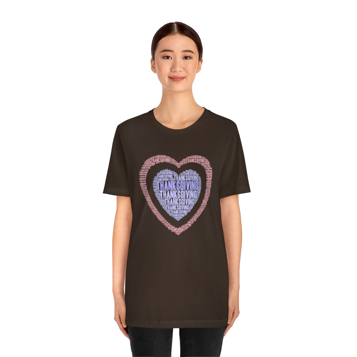 Cute Heart Thanksgiving Tshirt Design | Thanksgiving TShirt | Thanksgiving T-Shirt | Thanksgiving Teeshirt Design on Unisex Jersey Short Sleeve Tee