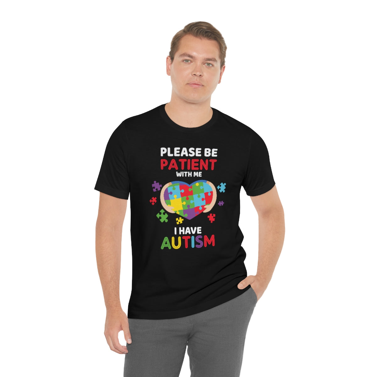 Please be patient with me I have Autism Puzzle Pieces Tshirt