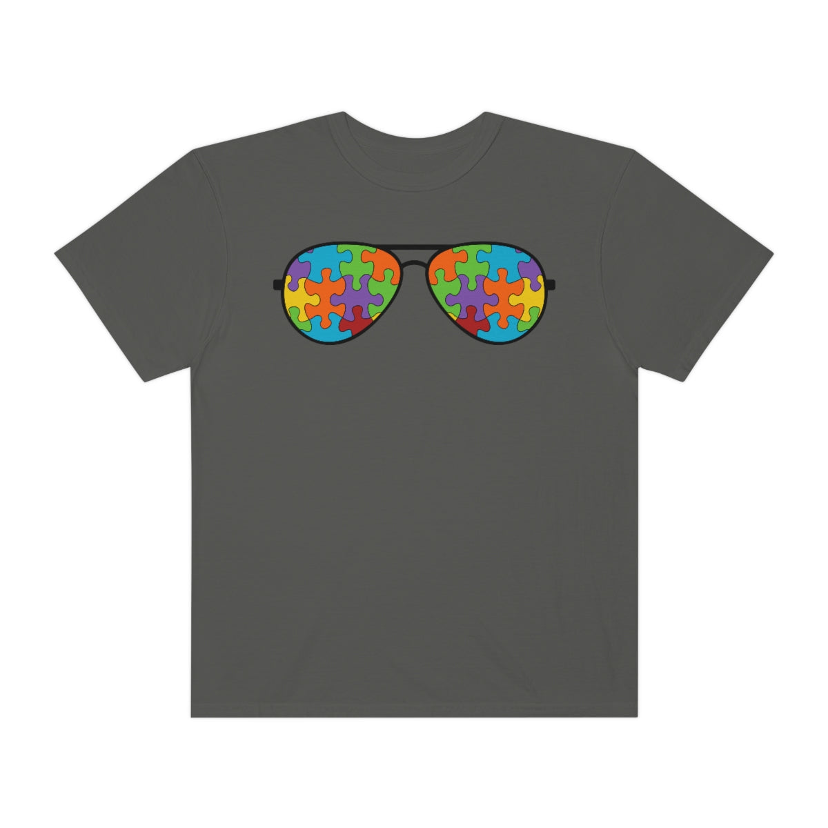 Cool Rayban Theme Sunglasses Puzzle Pieces Autism Awareness Tshirt