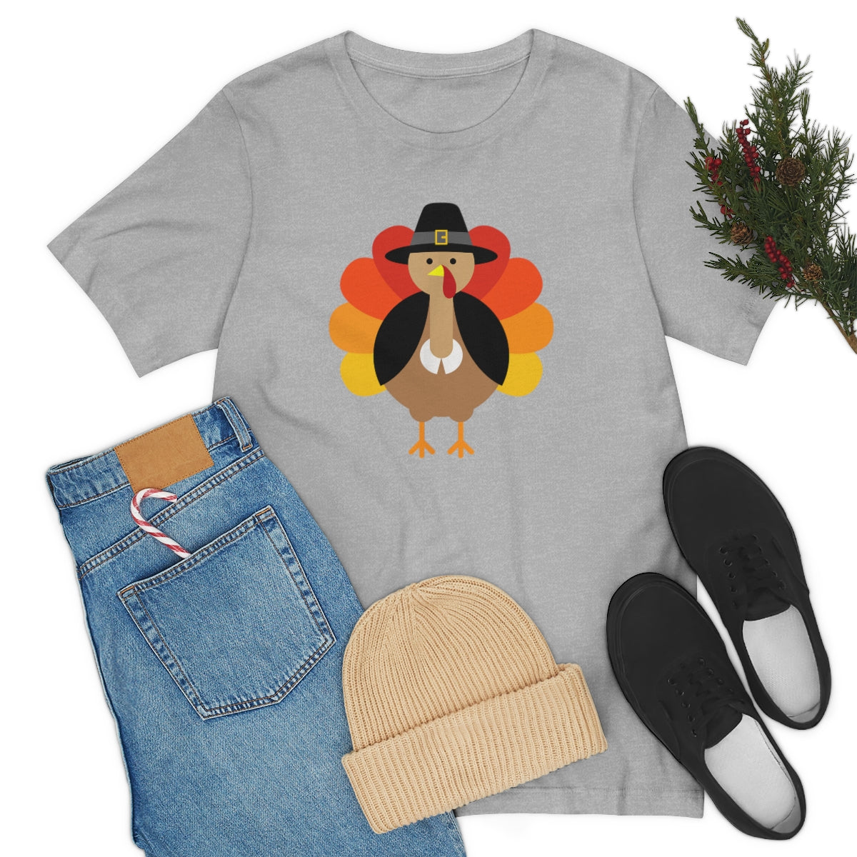 Bold Turkey Thanksgiving Tshirt Design | Thanksgiving TShirt | Thanksgiving T-Shirt | Thanksgiving Teeshirt Design on Unisex Jersey Short Sleeve Tee