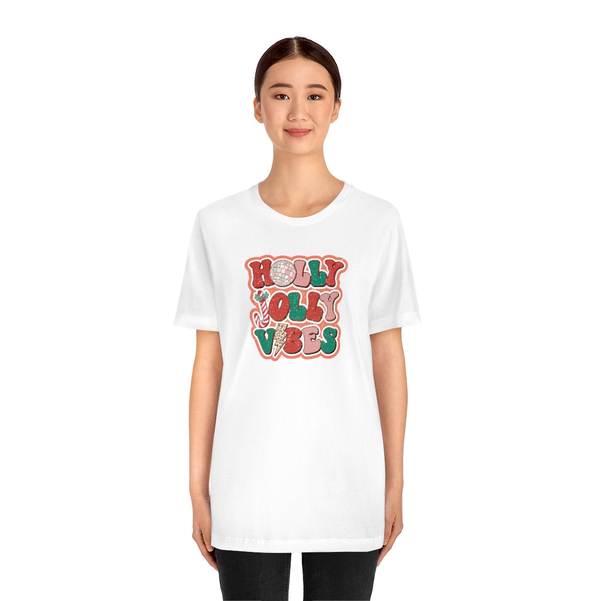 Retro Holly Jolly Vibes Christmas TShirt