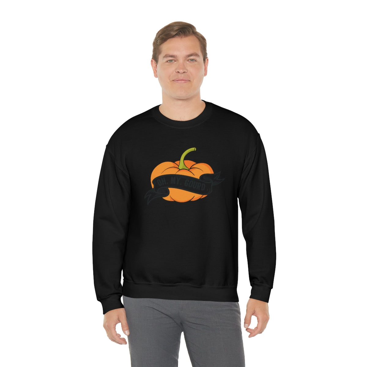 Oh My Gourd! Thanksgiving Pumpkin Sweatshirt Design on Unisex Heavy Blend™ Crewneck Sweatshirt