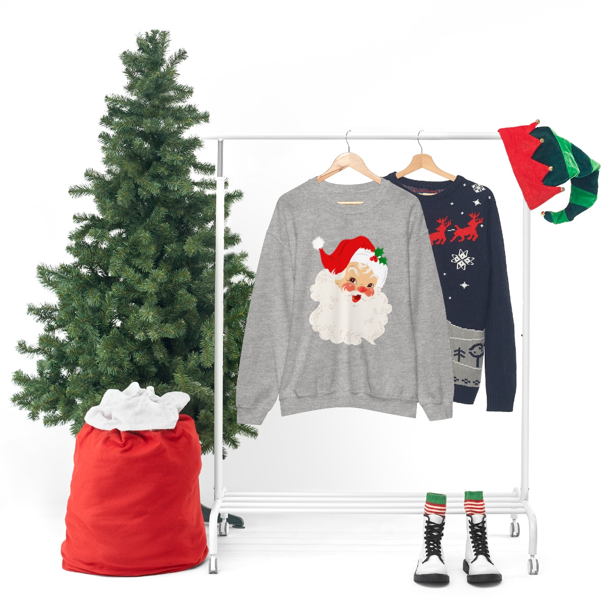 Cute Retro Vintage Classic Santa Kris Kringle Christmas Sweatshirt