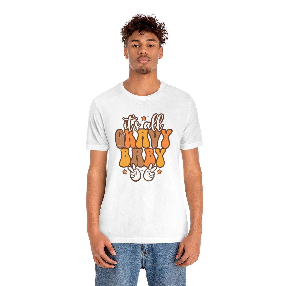 It's All Gravy Baby Thanksgiving Teeshirt on Unisex Jersey Short Sleeve Tee