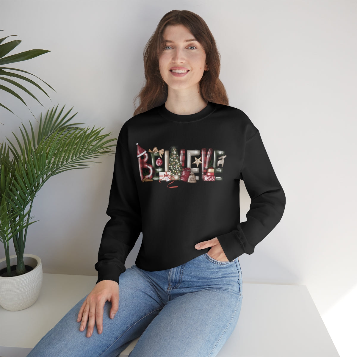 Believe Christmas Magic Xmas Holiday Sweatshirt