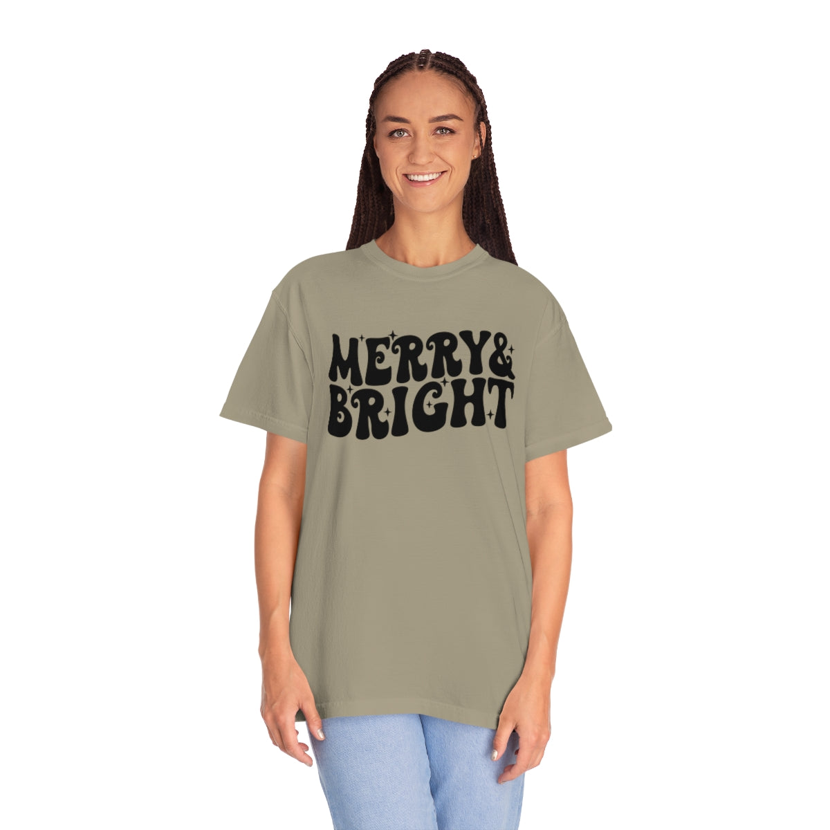Merry & Bright Groovy Retro Christmas T-Shirt