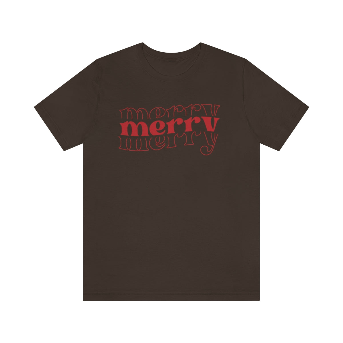 Merry Merry Merry Red Cute Christmas Holiday Tshirt