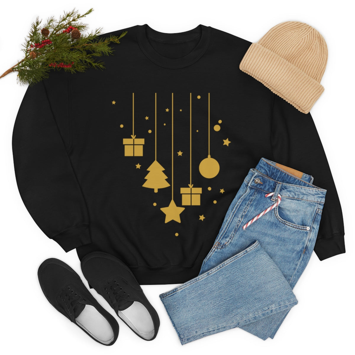 Cute Hanging Ornaments Christmas Sweatshirt