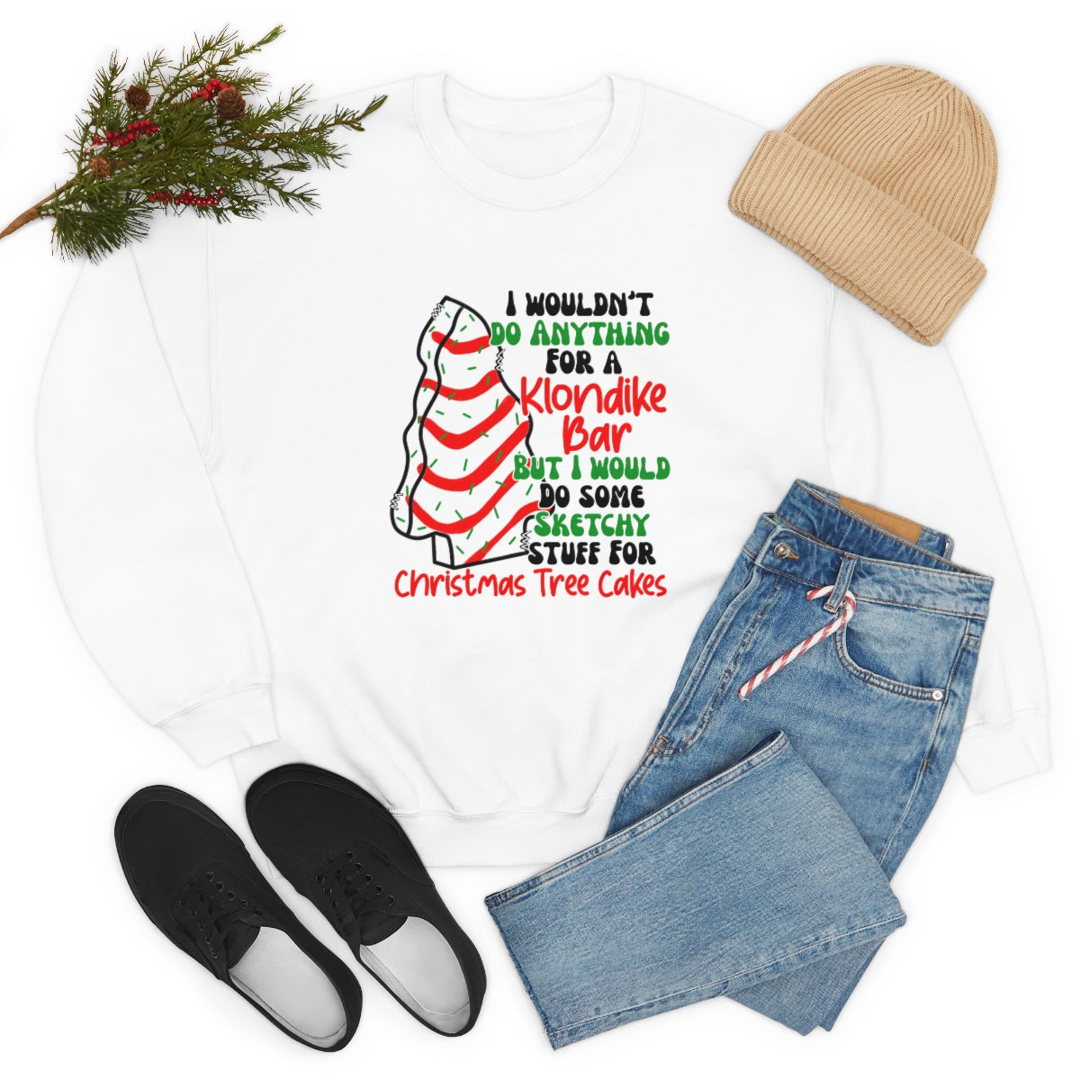 Tasty Christmas Cake Xmas Holiday Sweatshirt