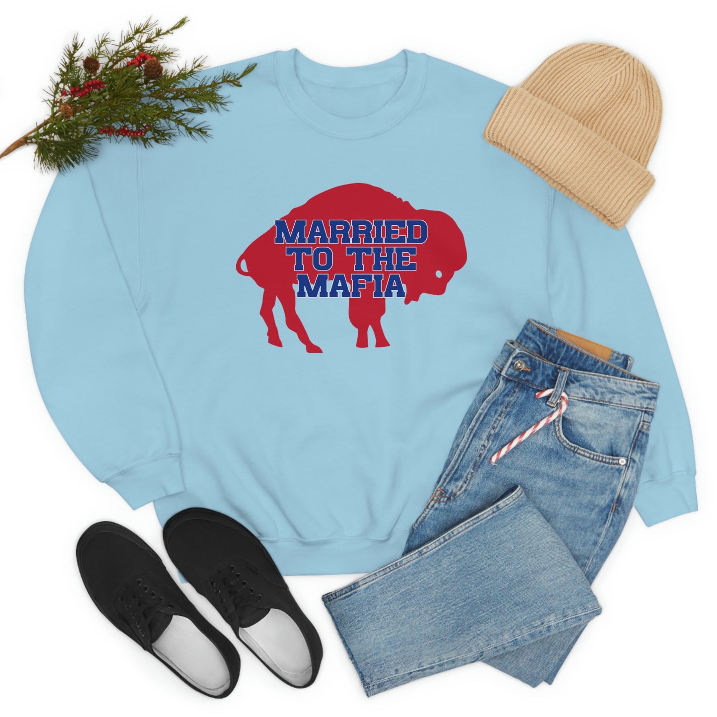 Married to the Mafia Buffalo Bills Football Crewneck Sweatshirt