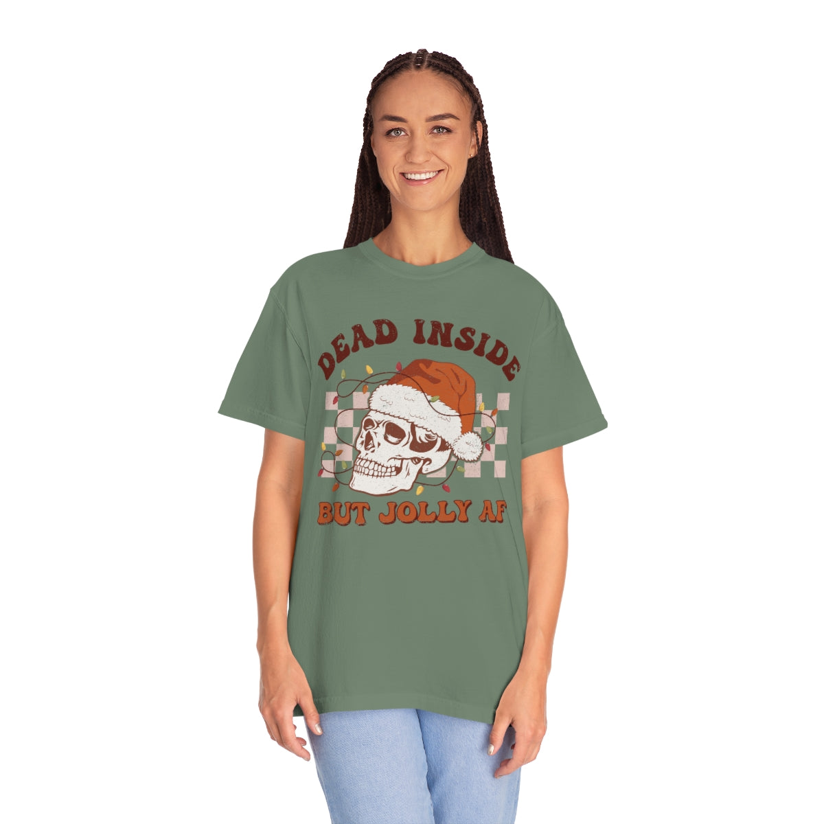 Dead Inside But Jolly AF Shirt Dead Inside Skeleton Funny Christmas Tshirt