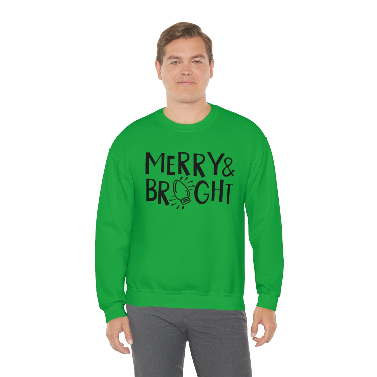 Merry & Bright Christmas Lights Xmas Holiday Sweatshirt