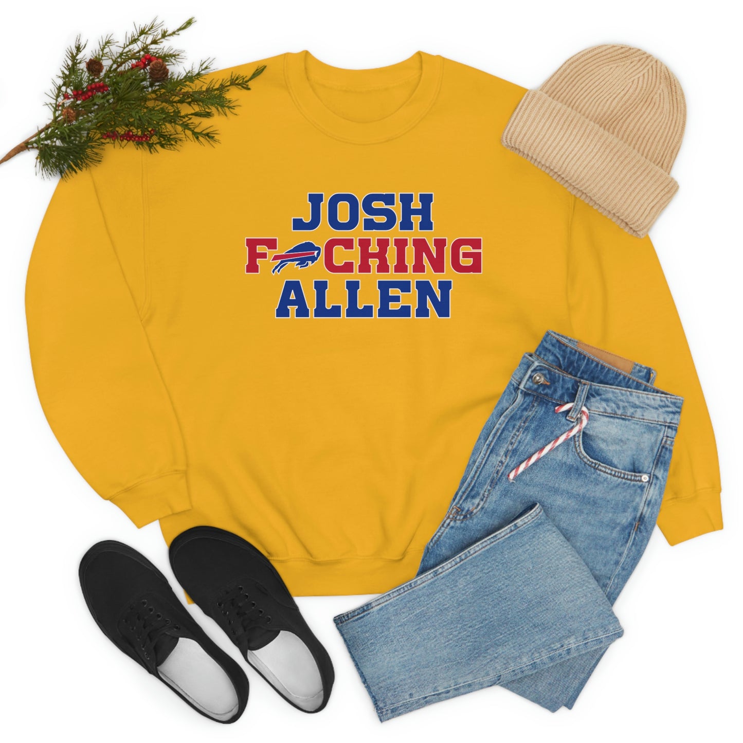 Josh Freaking Allen Bills Mafia #17 Buffalo Bills Football Crewneck Sweatshirt