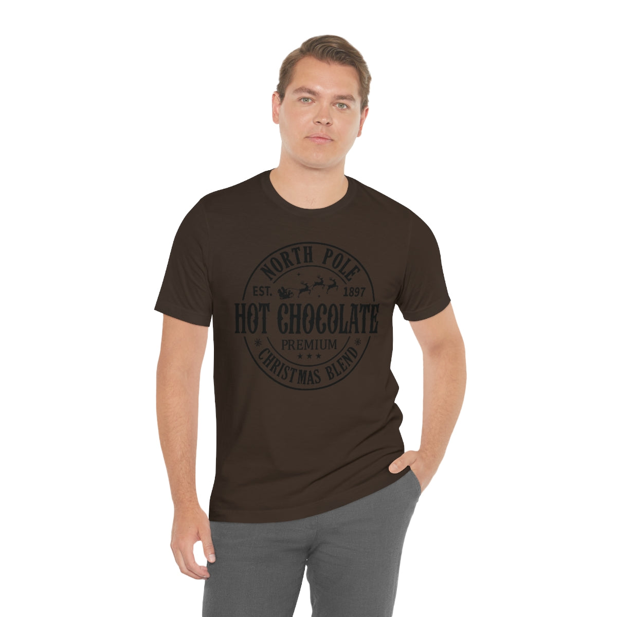 North Pole Premium Hot Chocolate Christmas Holiday Tshirt