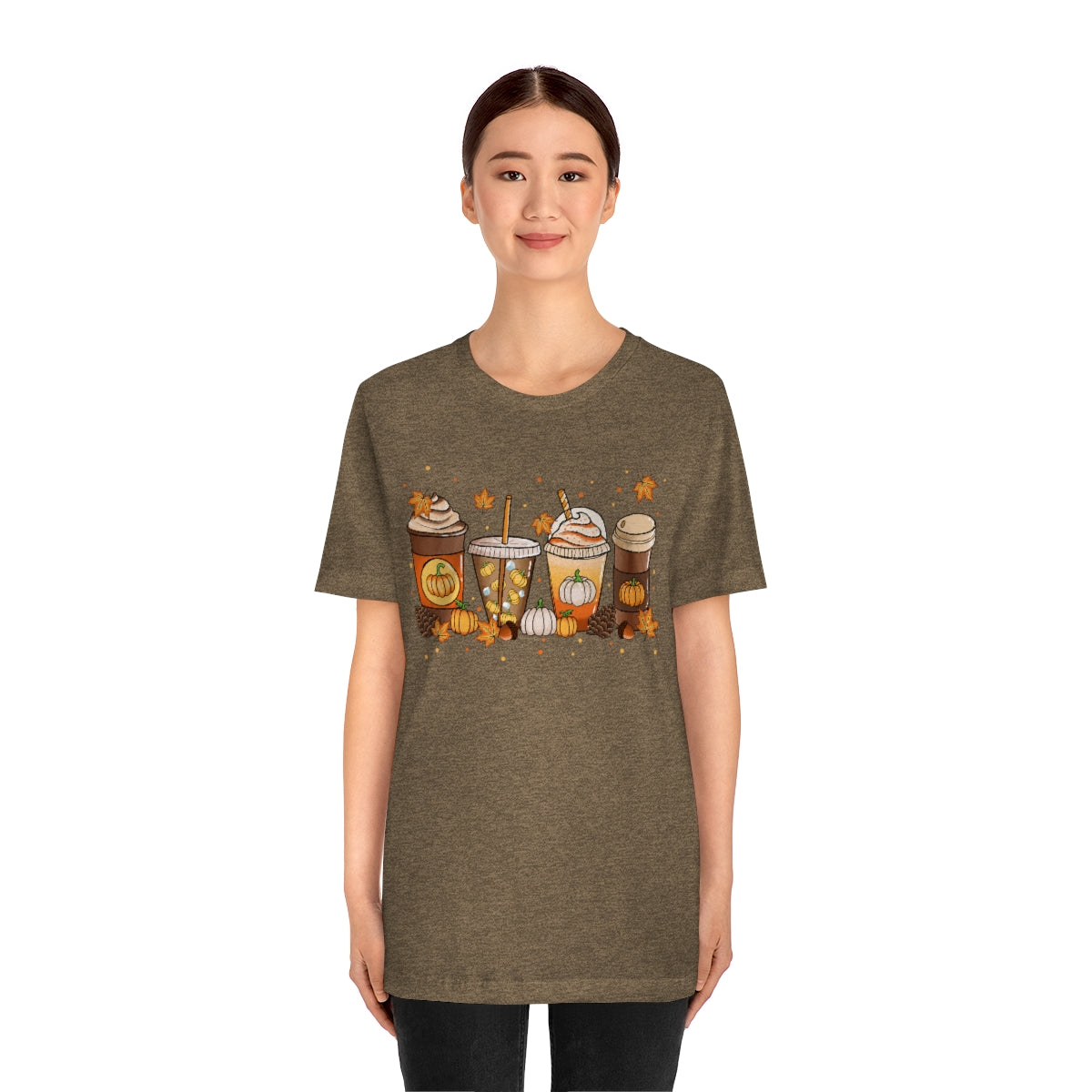 Fall Coffee Shirt Pumpkin Spice Coffee Design Short Sleeve Tshirt