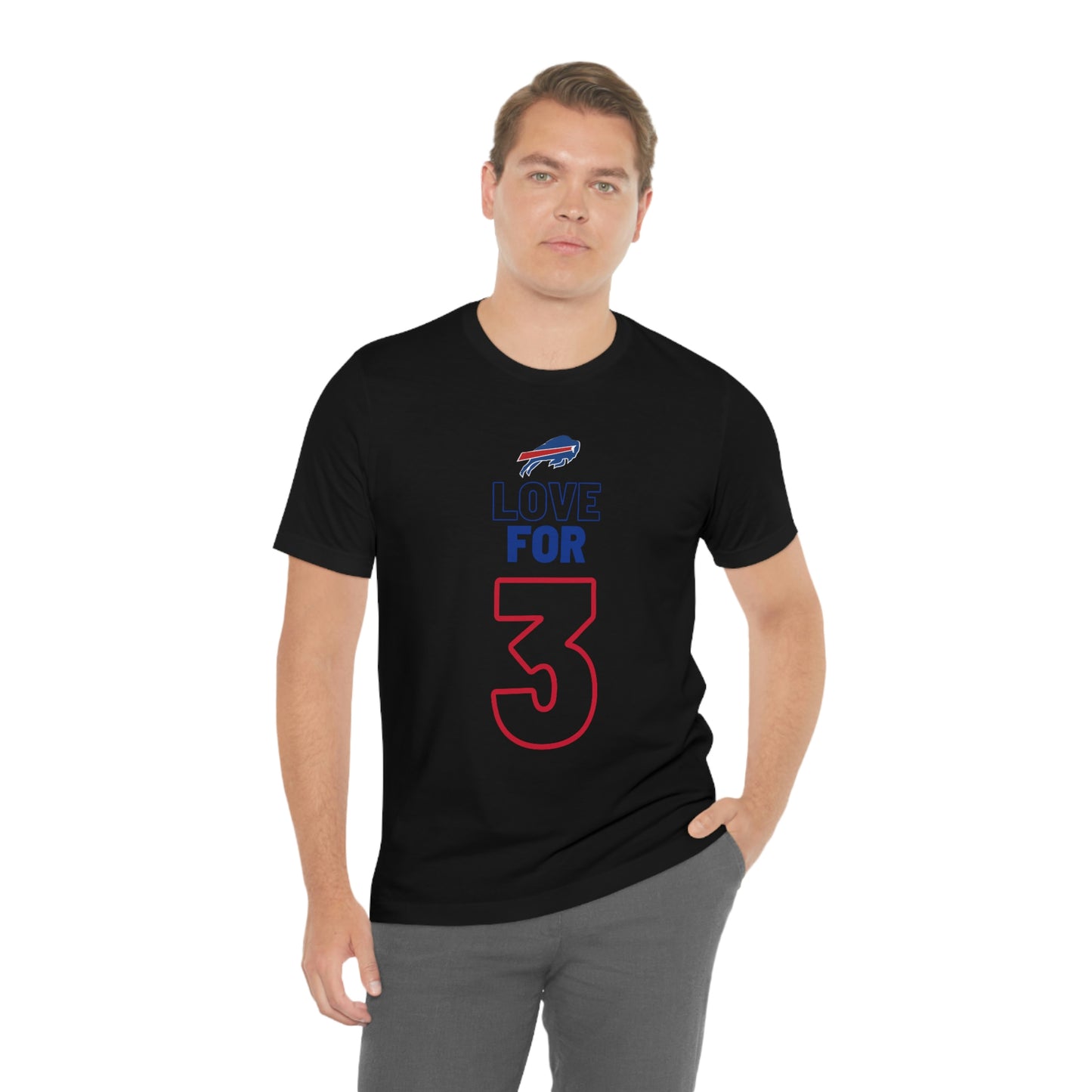 Love for #3 Damar Hamlin Supporter Unisex Jersey Short Sleeve Tee