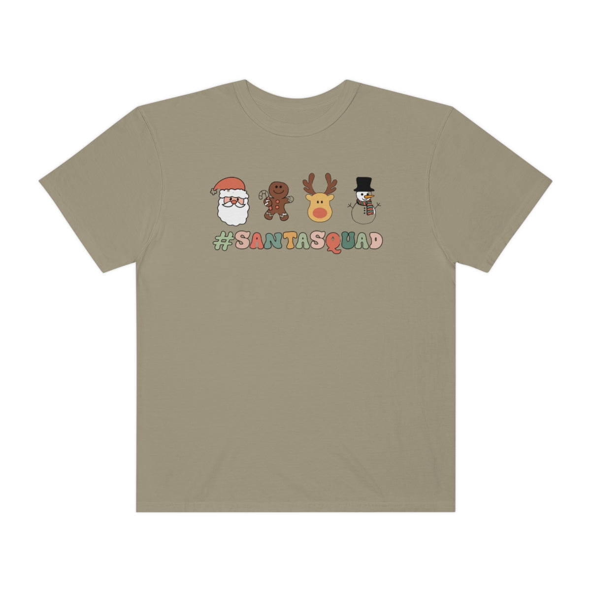 #santasquad Cute Retro Santa Reindeer Snowman Christmas Tshirt