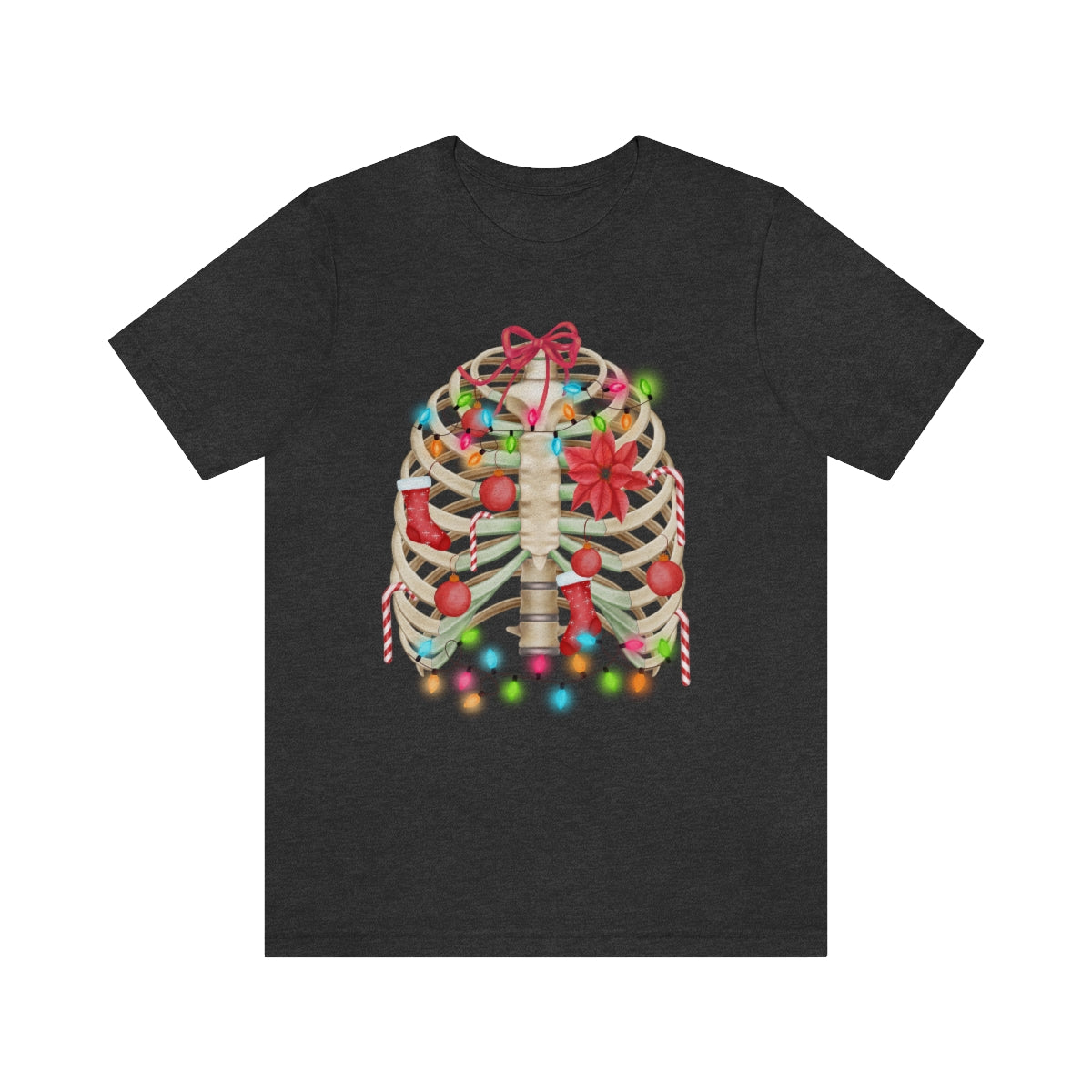 Skeleton Ribcage with Christmas Lights Tshirt