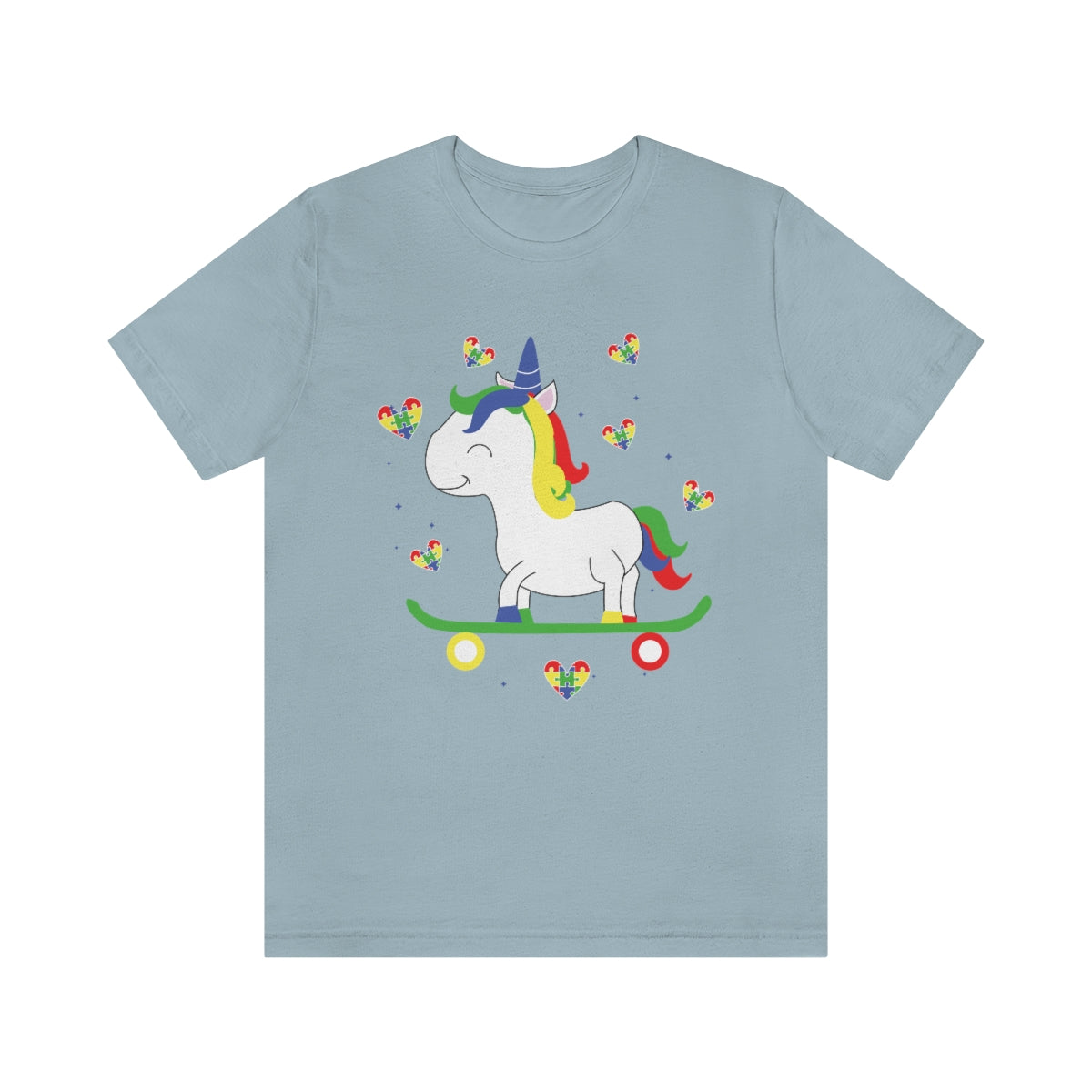 Cute Skateboarding Unicorn Autism Awareness Tshirt