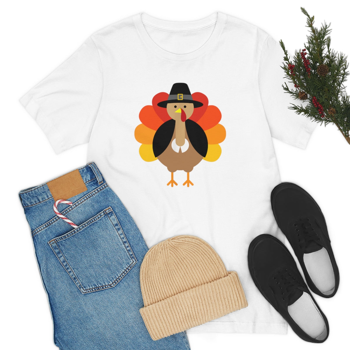 Bold Turkey Thanksgiving Tshirt Design | Thanksgiving TShirt | Thanksgiving T-Shirt | Thanksgiving Teeshirt Design on Unisex Jersey Short Sleeve Tee