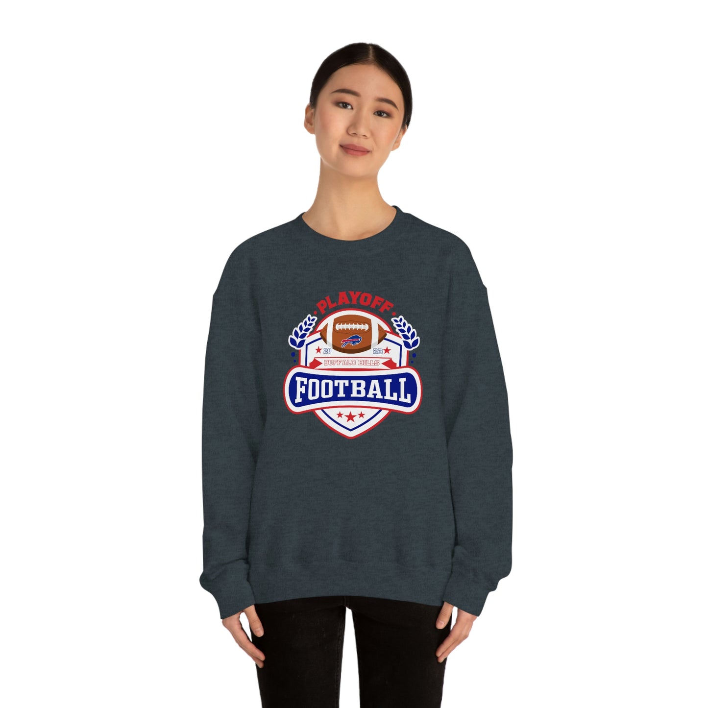 2023 Bufalo Football Playoffs Buffalo Bills Logo Crewneck Sweatshirt