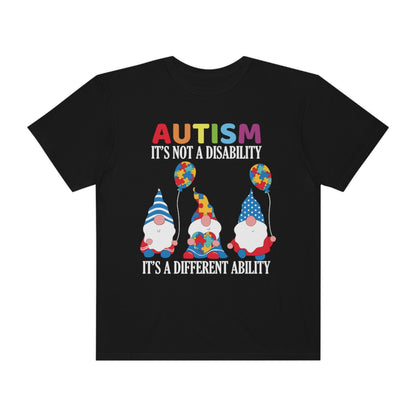 Cute Gnomes Autism Awareness Not a Disability Autism Themed Tshirt