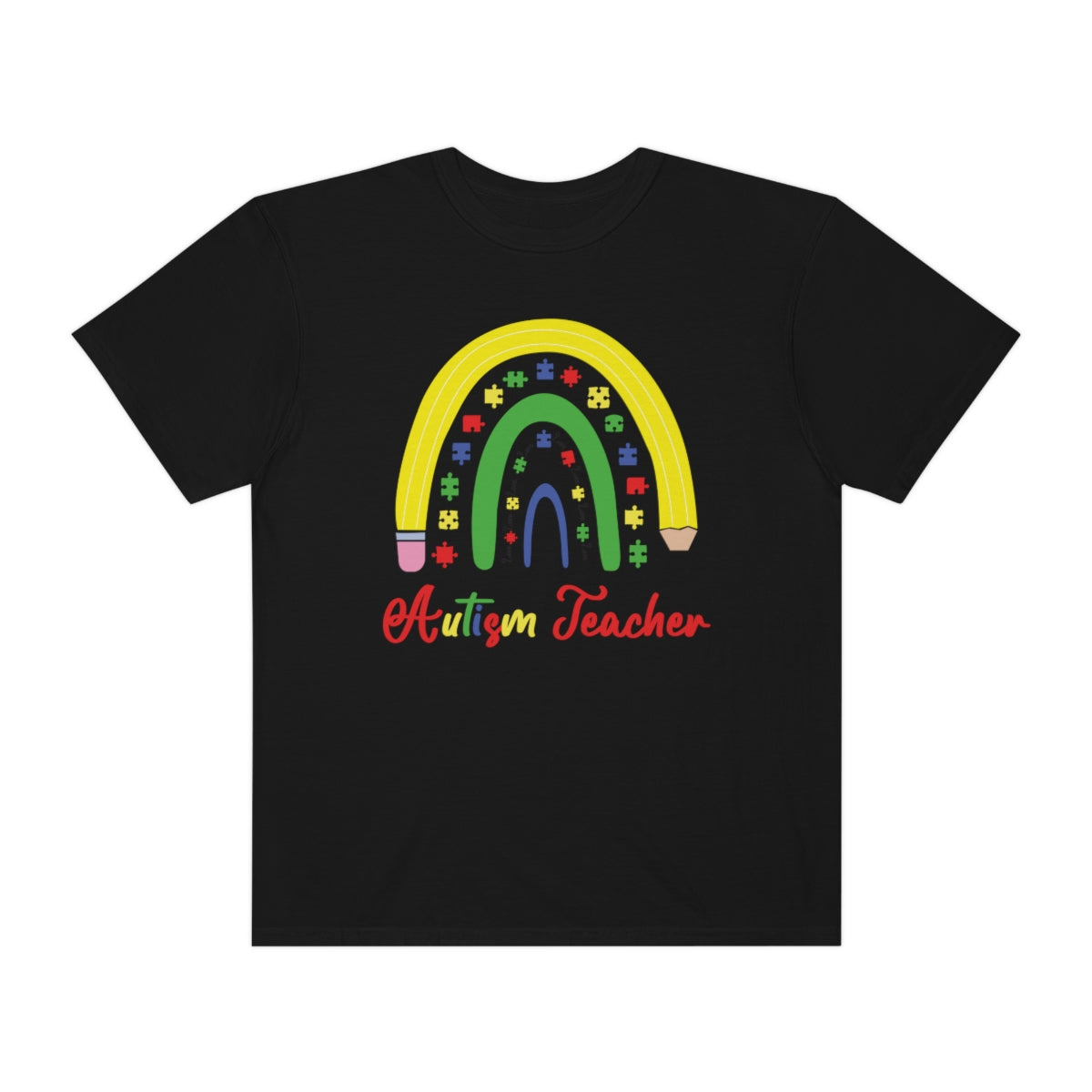 Cute Rainbow Pencil Teacher Autism Awareness Tshirt