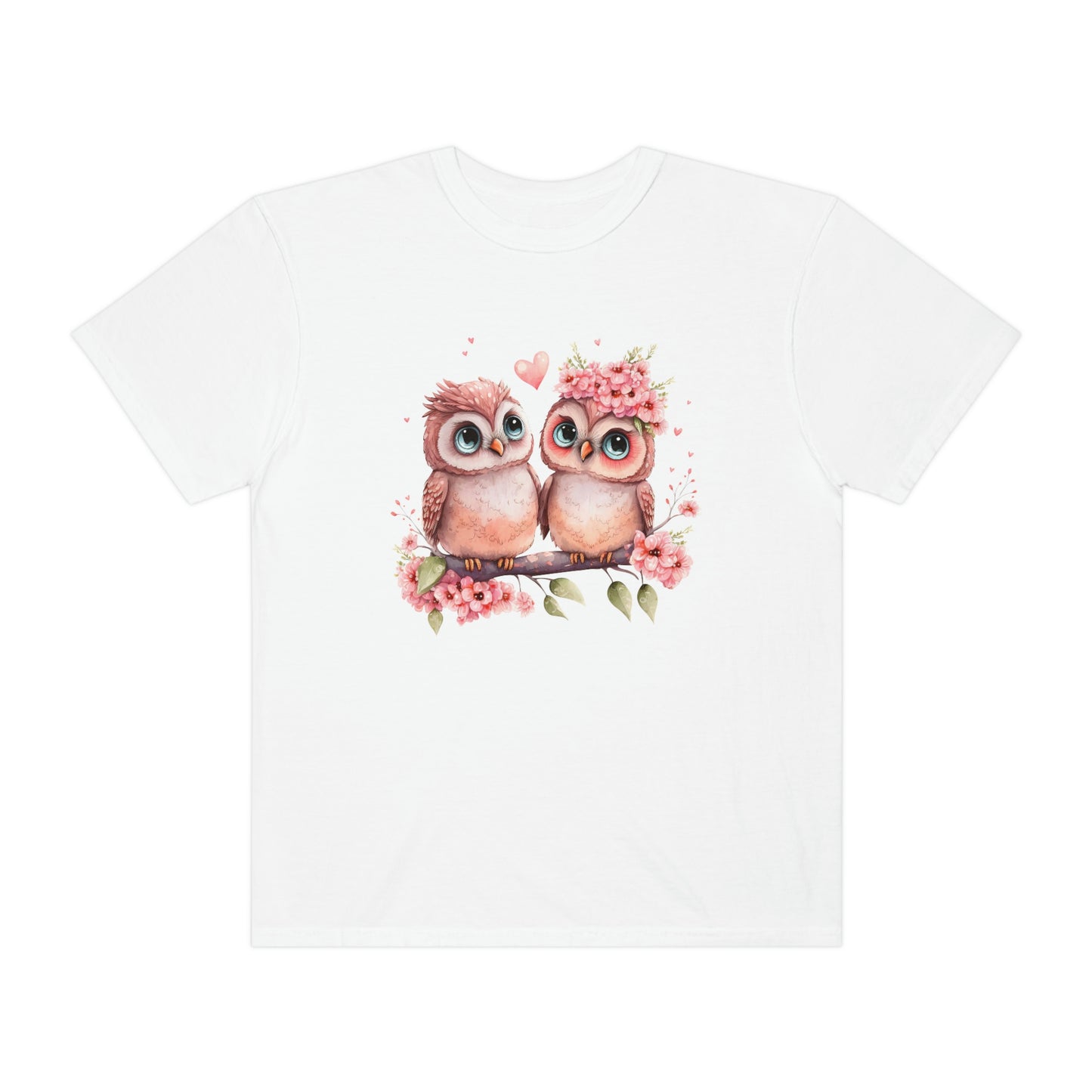 Adorable Valentines Day Owl Couple on Branch Tshirt