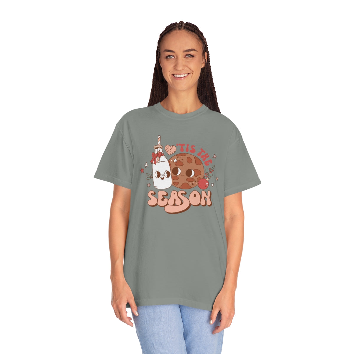 'Tis the Season Milk & Cookies Retro Vintage Christmas TeeShirt