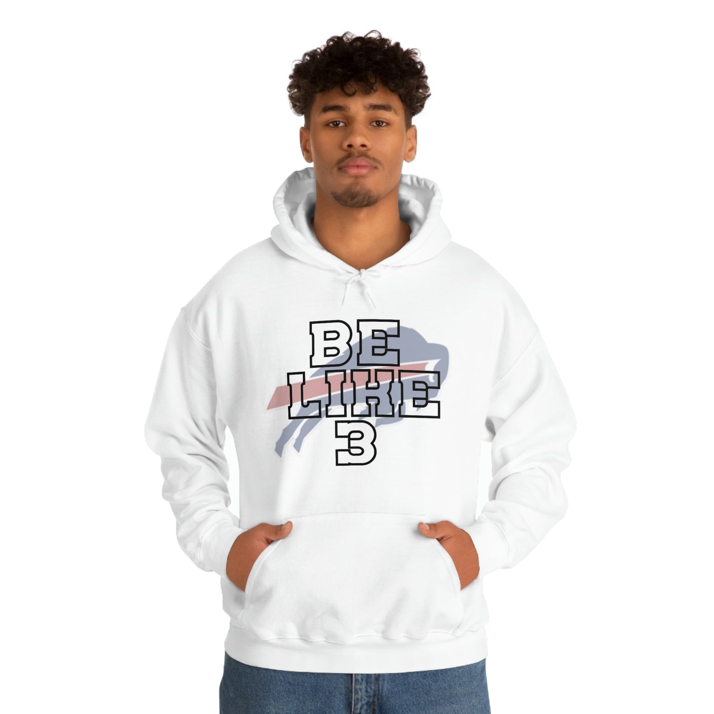 Be Like #3 Hamlin Strong Damar Hamlin Support Buffalo Bills Logo Hooded Sweatshirt