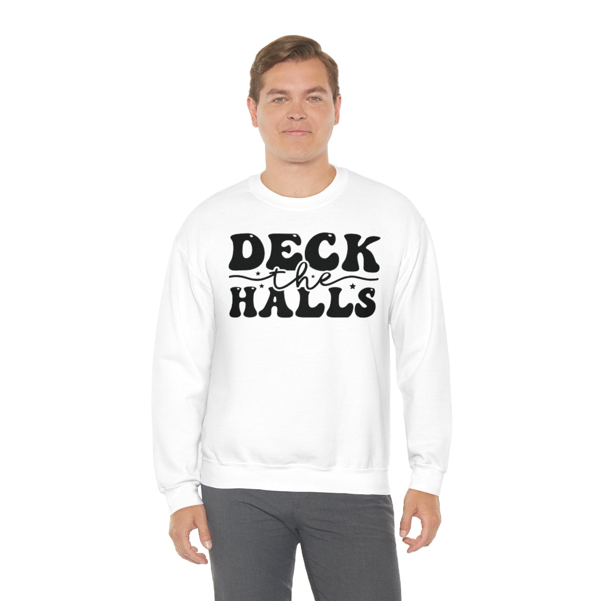 Deck the Halls Retro Lettering Christmas Sweatshirt