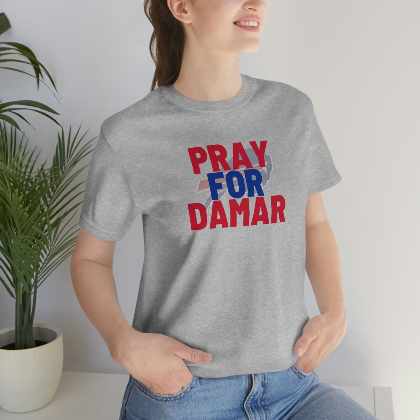 Pray for Damar Buffalo Bills Logo #3 Damar Hamlin Supporter Unisex Jersey Short Sleeve Tee