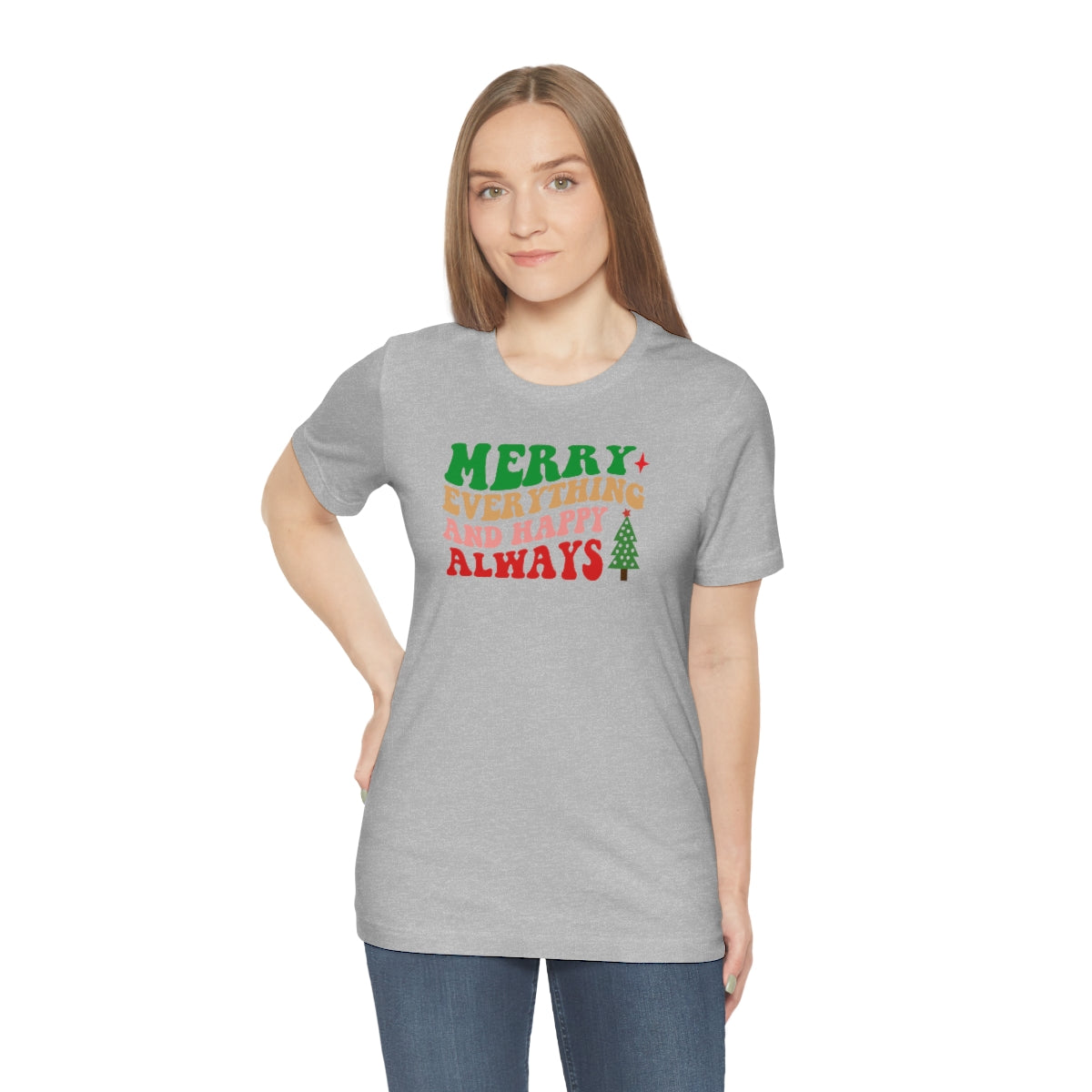 Merry Everything Retro Lettering Christmas Tshirt