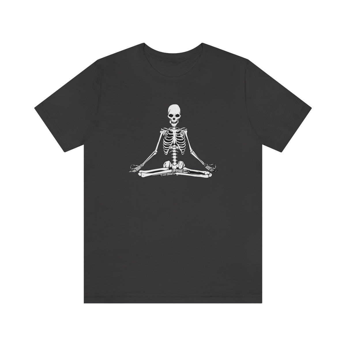 Meditating Yoga Skeleton TShirt, Funny Shirt, Namaste Skeleton, Halloween Lover Gift on Unisex Jersey Short Sleeve Tee