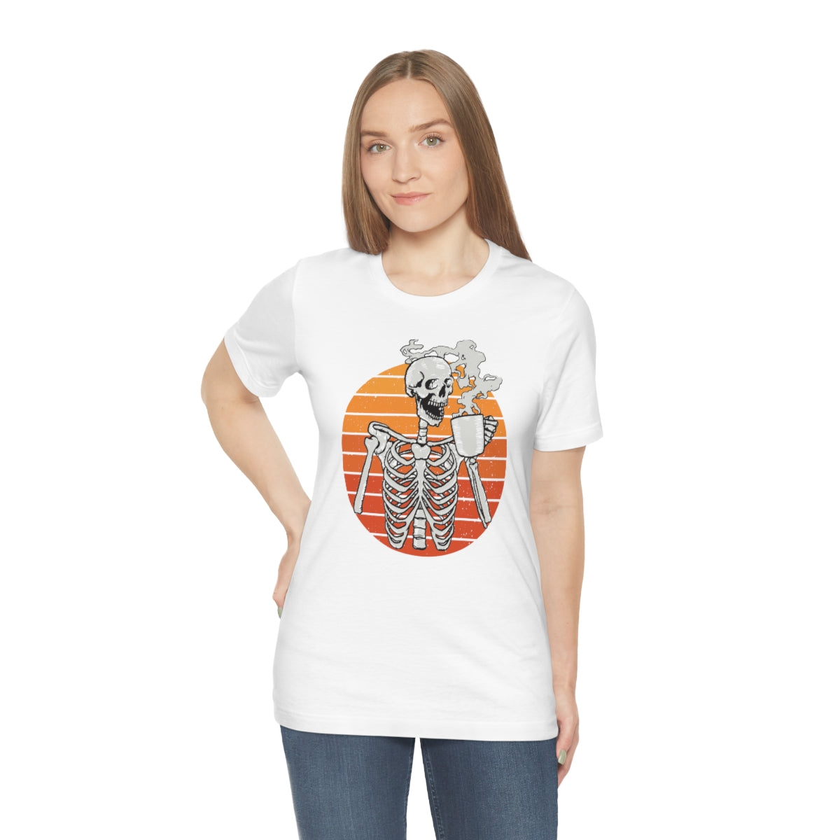 Dead Inside but Caffeinated Skeleton Halloween TShirt