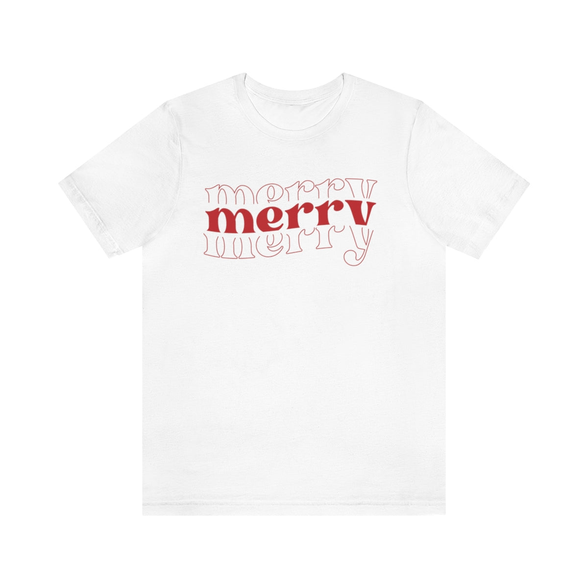 Merry Merry Merry Red Cute Christmas Holiday Tshirt